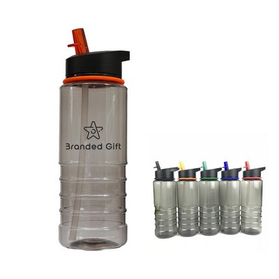 Plastic 28oz Straw Mug with Carrying Handle